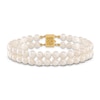 Thumbnail Image 1 of Freshwater Cultured Pearl Dual Strand Bracelet 14K Yellow Gold 7.5"