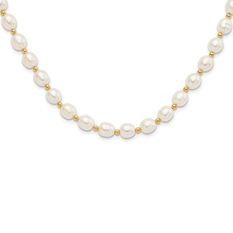Freshwater Cultured Pearl Necklace/Earrings Set 14K Yellow Gold