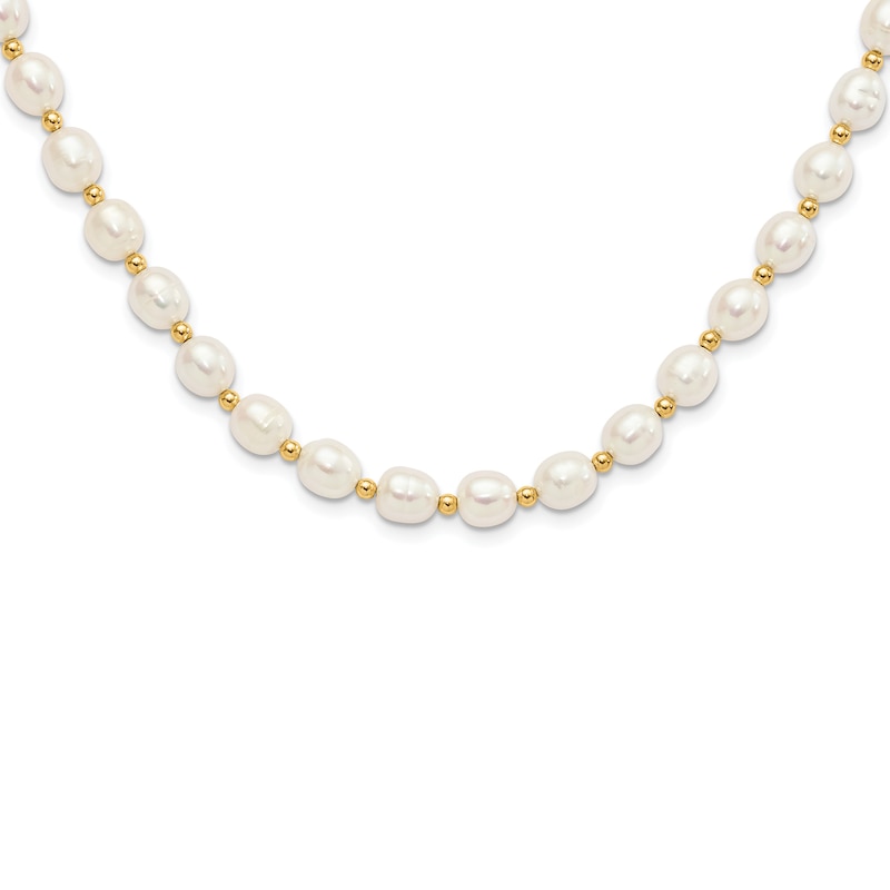 Main Image 2 of Freshwater Cultured Pearl Necklace/Earrings Set 14K Yellow Gold