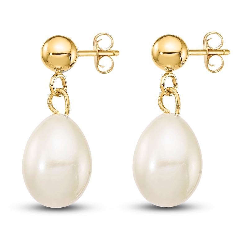 Main Image 3 of Freshwater Cultured Pearl Necklace/Earrings Set 14K Yellow Gold