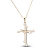 Thumbnail Image 1 of Freshwater Cultured Pearl Cross Necklace 14K Yellow Gold 18"