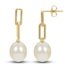 Thumbnail Image 0 of Cultured Freshwater Pearl Small Paperclip Dangle Earrings 14K Yellow Gold