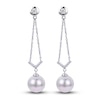 Thumbnail Image 0 of Akoya Cultured Pearl Earrings 1/6 ct tw Diamonds 14K White Gold