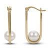 Thumbnail Image 0 of Cultured Freshwater Pearl U-Hoop Earrings 14K Yellow Gold