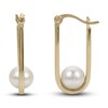 Thumbnail Image 1 of Freshwater Cultured Pearl U-Hoop Earrings 14K Yellow Gold