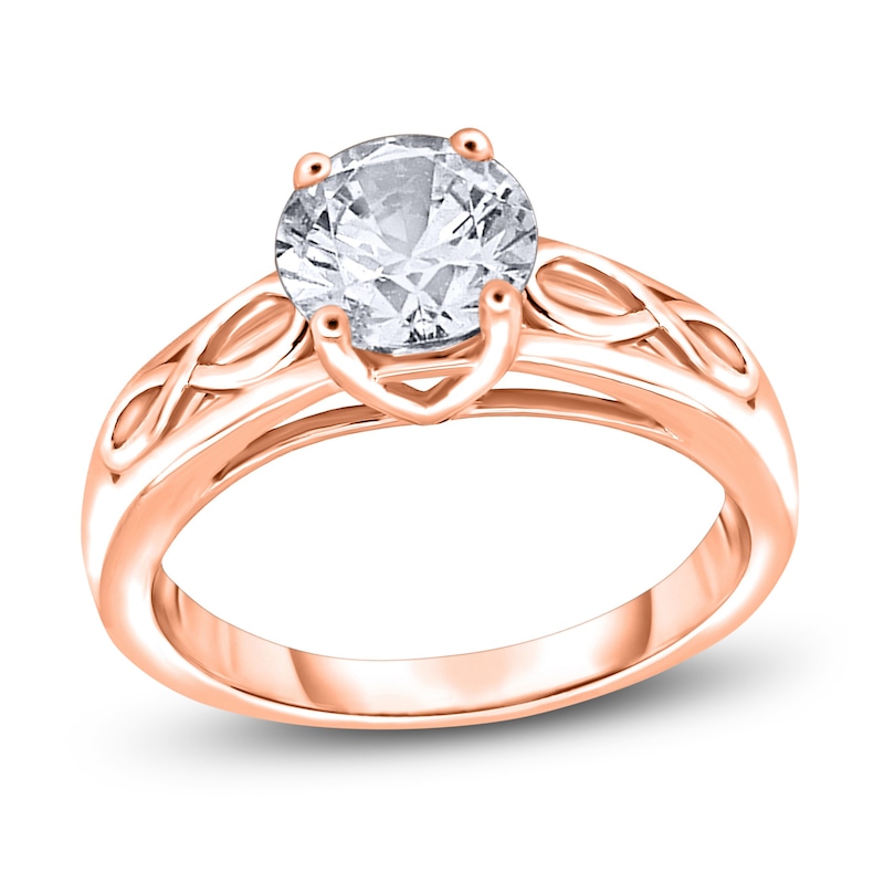 Main Image 1 of Diamond Solitaire Infinity Engagement Ring 1/4 ct tw Round 14K Rose Gold (I2/I)