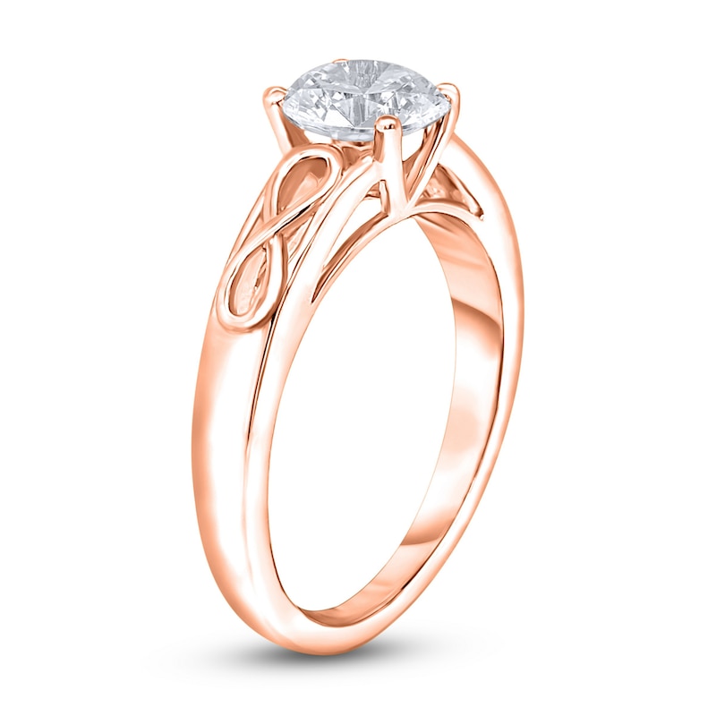 Main Image 2 of Diamond Solitaire Infinity Engagement Ring 1/4 ct tw Round 14K Rose Gold (I2/I)