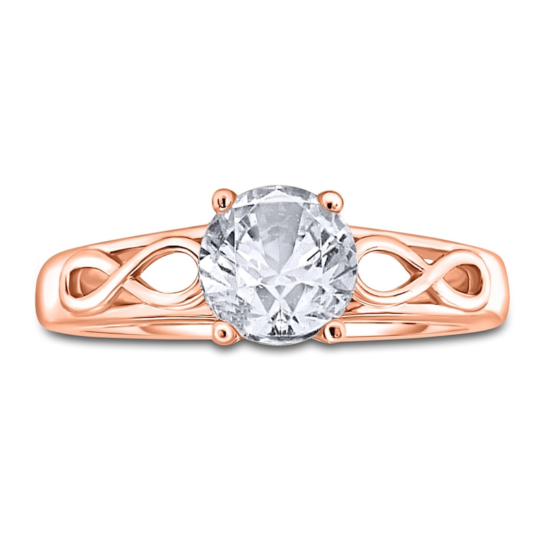 Main Image 3 of Diamond Solitaire Infinity Engagement Ring 1/4 ct tw Round 14K Rose Gold (I2/I)