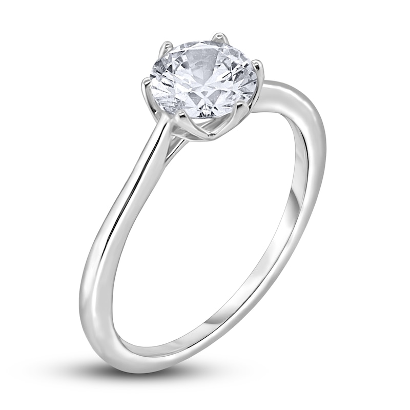 Main Image 2 of Diamond Cathedral Solitaire Engagement Ring 3/4 ct tw Round 14K White Gold (I2/I)