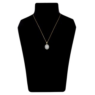 Diamond Oval Necklace 1/2 ct tw Round/Baguette 14K Yellow Gold 18