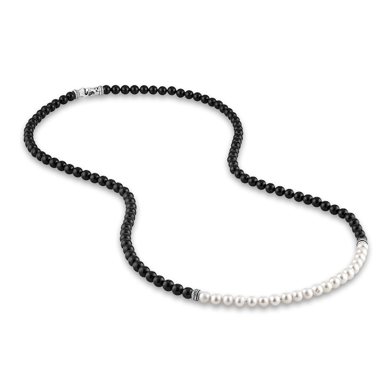 Men's Solid Curb Chain Necklace Black Ion-Plated Stainless Steel 8mm 22