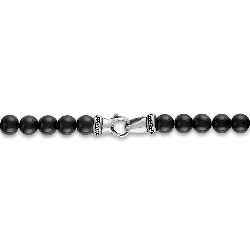 Main Image 3 of 1933 by Esquire Men's Freshwater Cultured Pearl & Natural Onyx Necklace Sterling Silver 28"