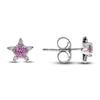 Thumbnail Image 0 of Natural Tourmaline Star Stud Earrings 1/20 ct tw Diamonds 14K White Gold