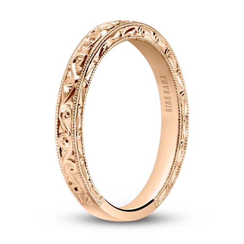 Main Image 2 of Kirk Kara Engraved Milgrain Wedding Band 18K Rose Gold