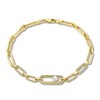 Thumbnail Image 1 of Freshwater Cultured Pearl Clip Bracelet 1/4 ct tw Diamonds 10K Yellow Gold 7.25"