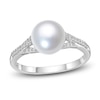 Thumbnail Image 1 of Freshwater Cultured Pearl Ring 1/8 ct tw Diamonds 10K White Gold