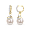 Thumbnail Image 1 of South Sea Cultured Pearl Dangle Earrings 1/2 ct tw Round 14K Yellow Gold