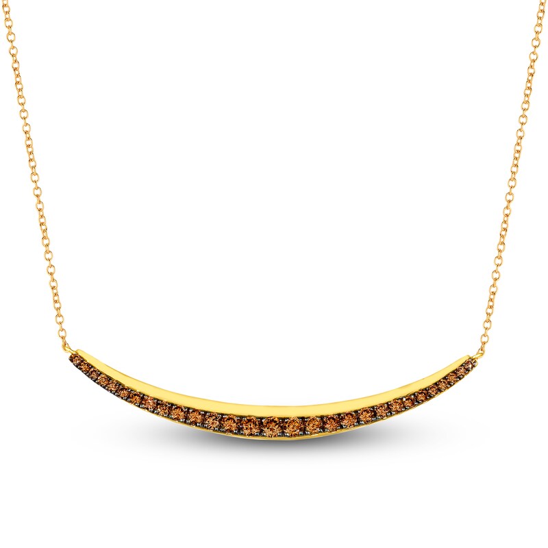 Main Image 1 of Le Vian Chocolate Diamond Necklace 3/4 ct tw Round 14K Honey Gold 19"