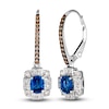 Thumbnail Image 1 of Le Vian Natural Blue Sapphire Dangle Earrings 1/3 ct tw Diamonds 14K Vanilla Gold