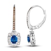 Thumbnail Image 2 of Le Vian Natural Blue Sapphire Dangle Earrings 1/3 ct tw Diamonds 14K Vanilla Gold