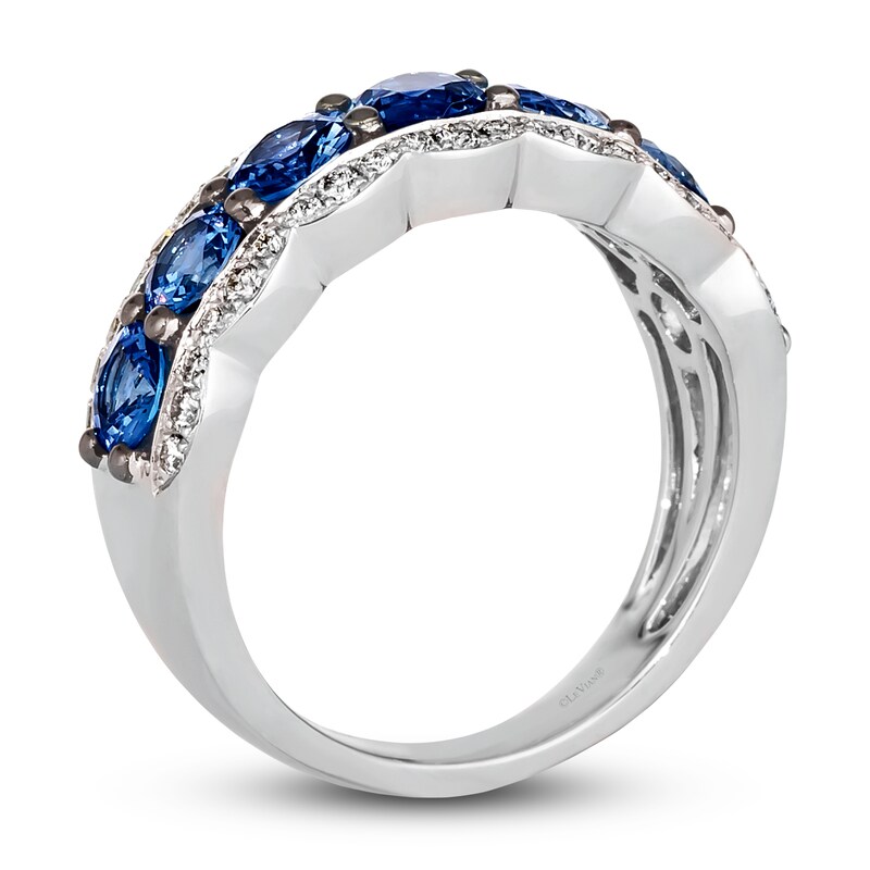Main Image 3 of Le Vian Natural Blue Sapphire Ring 1/3 ct tw Diamonds 14K Vanilla Gold