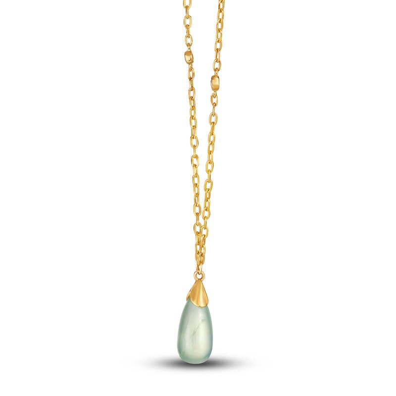 Main Image 2 of Le Vian Natural Prehnite Necklace Diamond Accents 14K Honey Gold