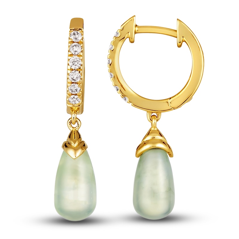 Le Vian Natural Prehnite Earrings 1/5 ct tw Diamonds 14K Honey Gold