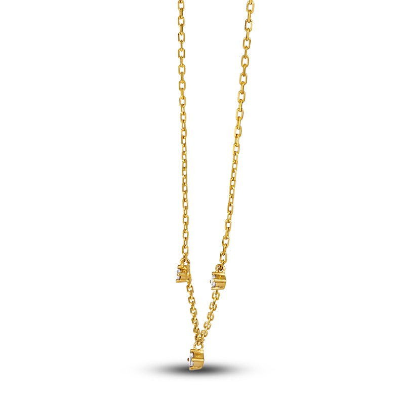 Main Image 2 of Le Vian Diamond Station Necklace 1/10 ct tw Round 14K Honey Gold 16" Adj.