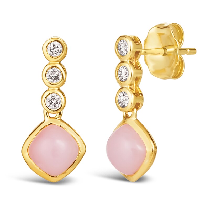 Main Image 1 of Le Vian Natural Opal Dangle Earrings 1/8 ct tw Diamonds 14K Honey Gold
