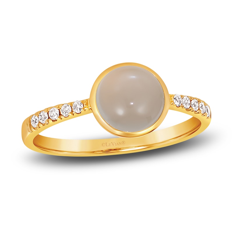 Main Image 1 of Le Vian Natural Moonstone Ring 1/15 ct tw Diamonds 14K Honey Gold