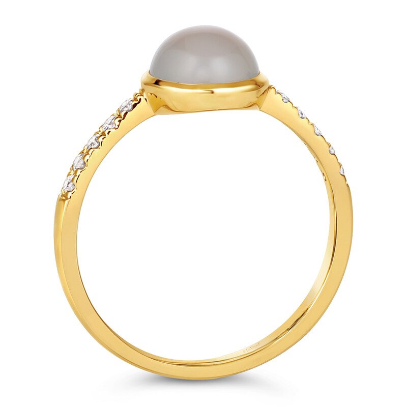 Main Image 4 of Le Vian Natural Moonstone Ring 1/15 ct tw Diamonds 14K Honey Gold