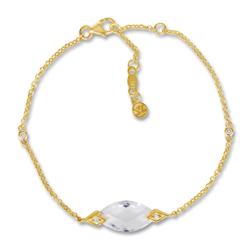 Le Vian Natural Crystal Bracelet 1/15 ct tw Diamonds 14K Honey Gold