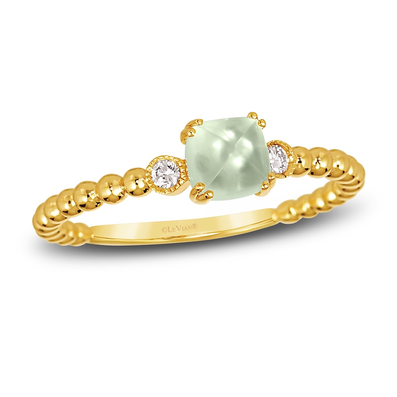 Main Image 1 of Le Vian Natural Prehnite Ring 1/20 ct tw Diamonds 14K Honey Gold
