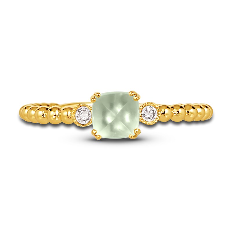 Main Image 2 of Le Vian Natural Prehnite Ring 1/20 ct tw Diamonds 14K Honey Gold
