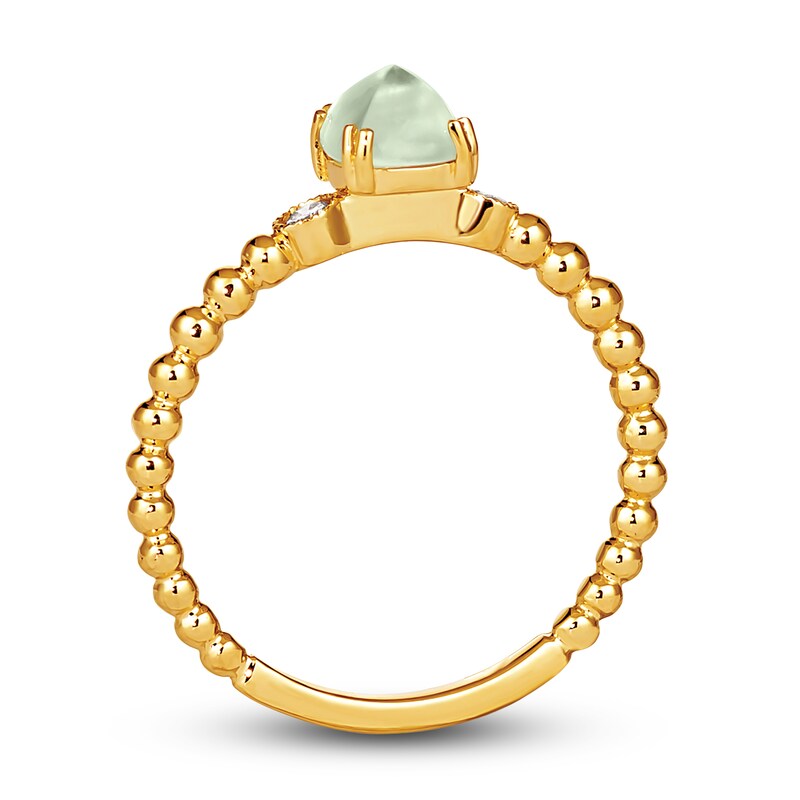 Main Image 3 of Le Vian Natural Prehnite Ring 1/20 ct tw Diamonds 14K Honey Gold