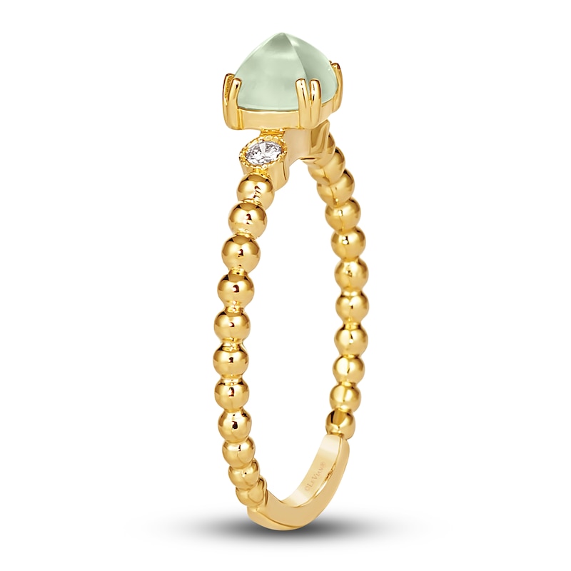 Main Image 4 of Le Vian Natural Prehnite Ring 1/20 ct tw Diamonds 14K Honey Gold