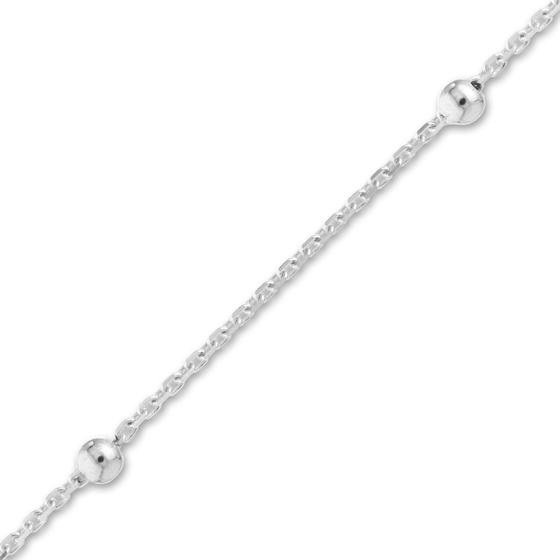 Main Image 2 of Beaded Station Bracelet 14K White Gold 7.5"