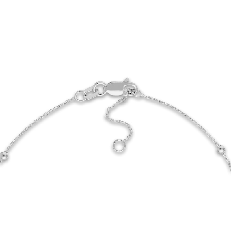 Main Image 3 of Beaded Station Bracelet 14K White Gold 7.5"
