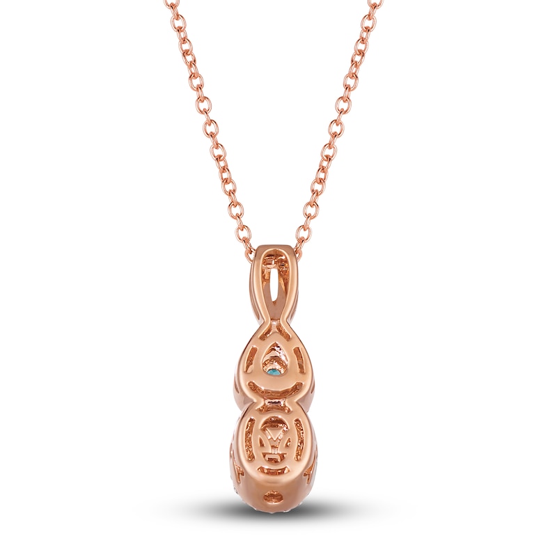 Main Image 3 of Le Vian Natural Opal & Natural Blue Topaz Necklace 1/4 ct tw Diamonds 14K Strawberry Gold