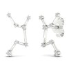 Diamond Virgo Constellation Earrings 1/8 ct tw Round 14K White Gold