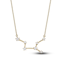 Diamond Virgo Constellation Necklace 1/6 ct tw Round 14K Yellow Gold