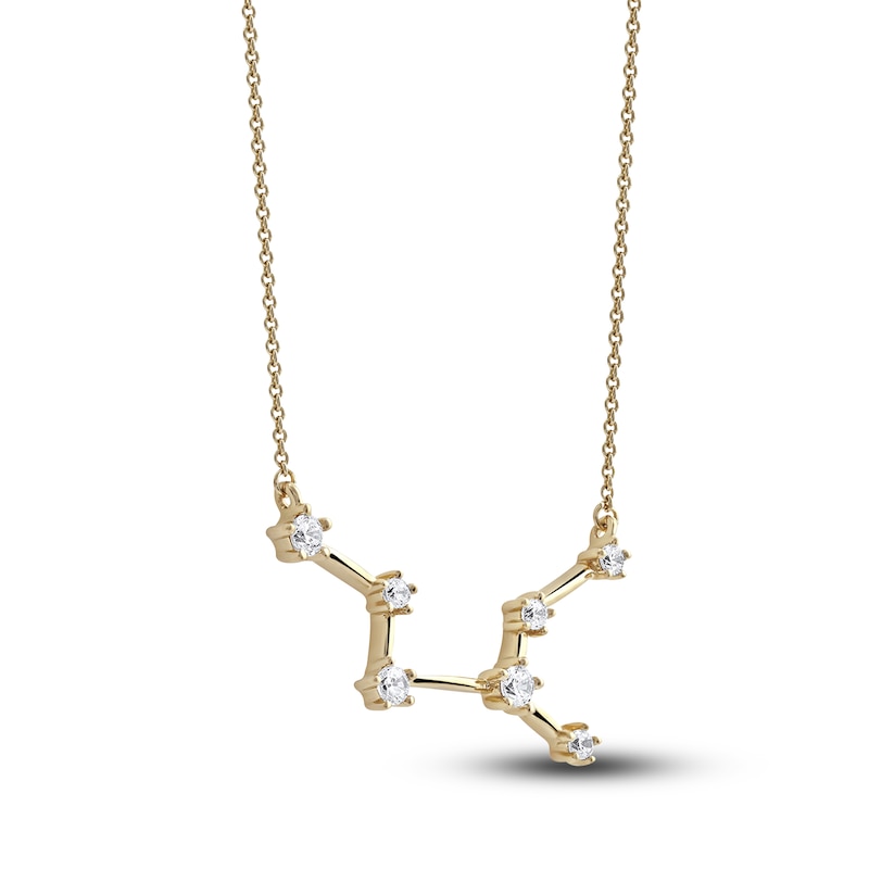 Main Image 2 of Diamond Virgo Constellation Necklace 1/6 ct tw Round 14K Yellow Gold