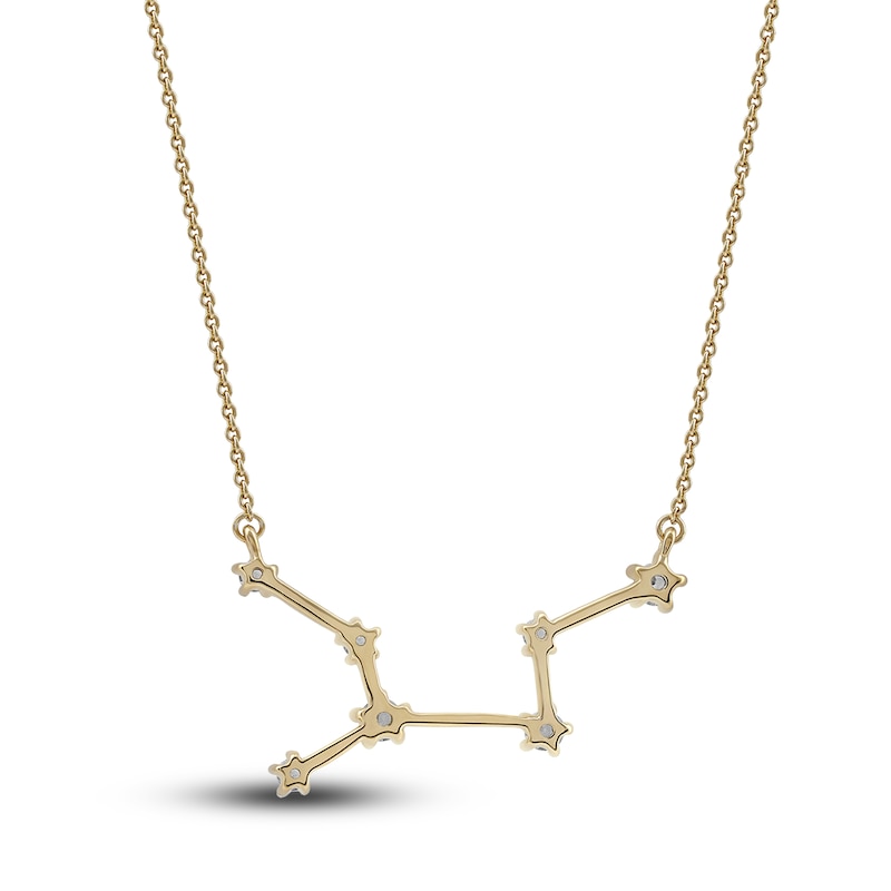 Main Image 3 of Diamond Virgo Constellation Necklace 1/6 ct tw Round 14K Yellow Gold