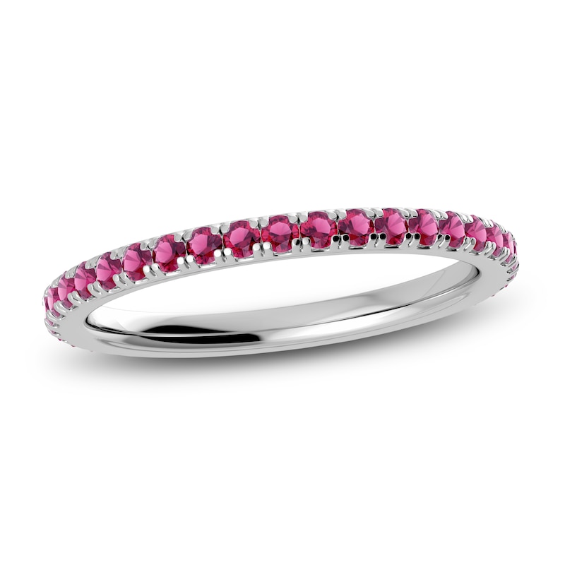 Main Image 1 of Juliette Maison Natural Rhodolite Garnet Eternity Ring 10K White Gold