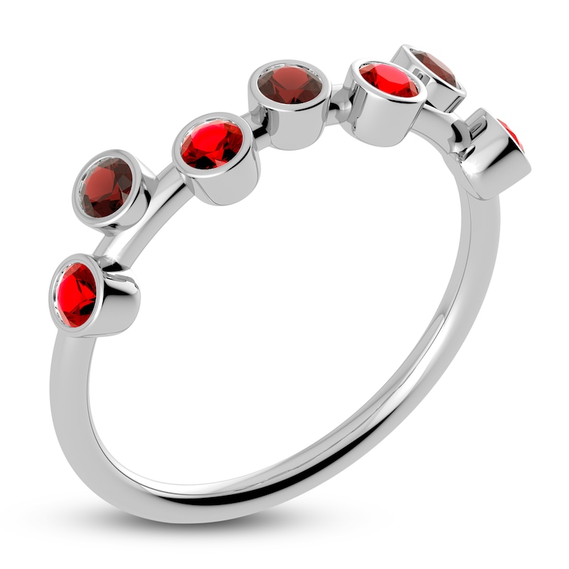 Main Image 2 of Juliette Maison Natural Garnet & Natural Ruby Ring 10K White Gold