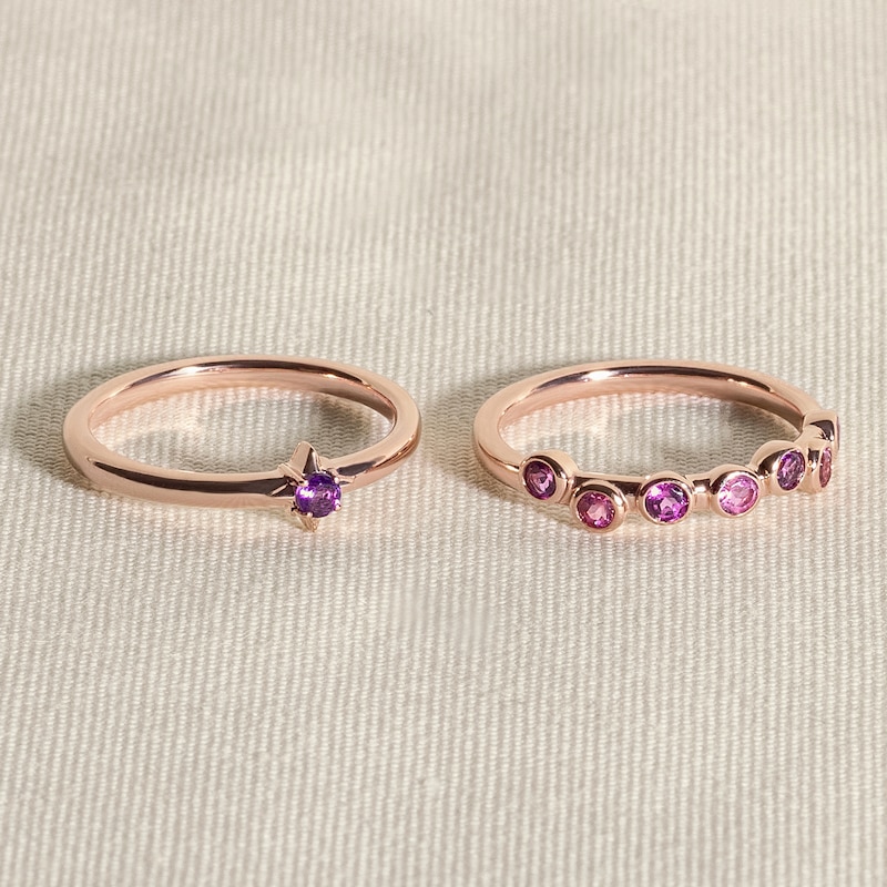 Main Image 4 of Juliette Maison Natural Amethyst & Natural Ruby Ring 10K Yellow Gold