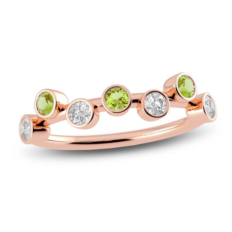 Main Image 1 of Juliette Maison Natural Peridot & Natural White Sapphire Ring 10K Rose Gold