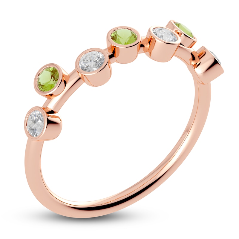 Main Image 2 of Juliette Maison Natural Peridot & Natural White Sapphire Ring 10K Rose Gold