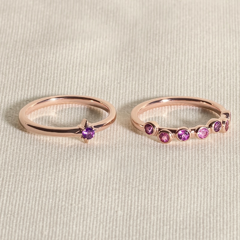 Main Image 4 of Juliette Maison Natural Peridot & Natural White Sapphire Ring 10K Rose Gold