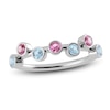 Thumbnail Image 1 of Juliette Maison Natural Pink Tourmaline & Natural Aquamarine Ring 10K White Gold